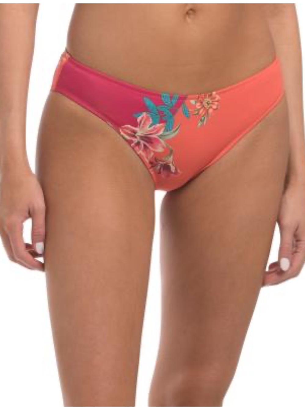 Johnny Was Lucy Hipster Coral and Pink Floral Bikini Bottom XS